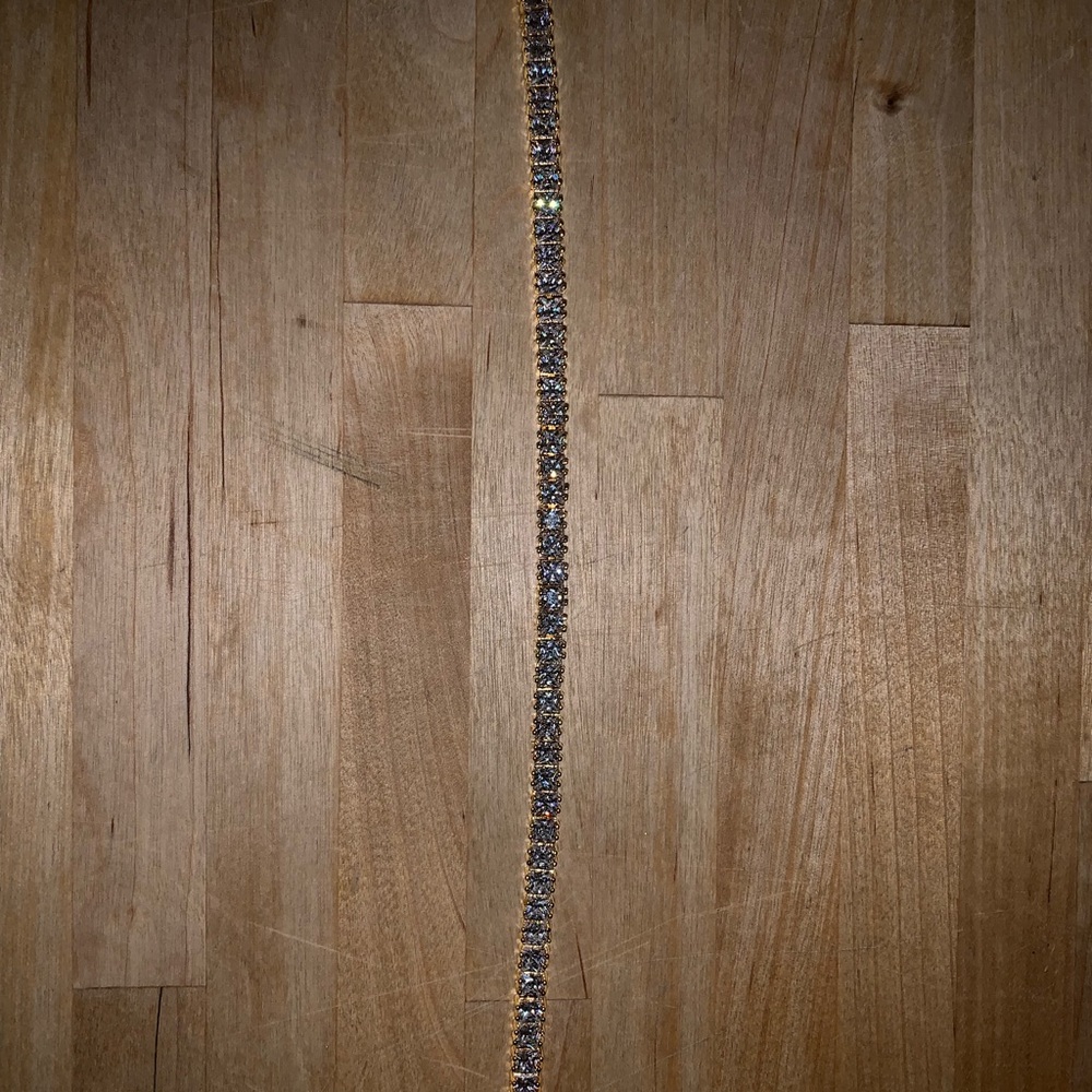18k gold plated princess cut tennis bracelet
